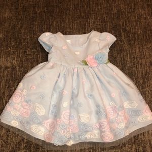 Baby Girl 6-9 Month Blue Flower Dress